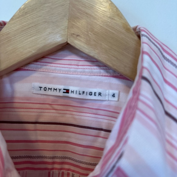 pink stripped tommy hilfiger blouse - Picture 2 of 3